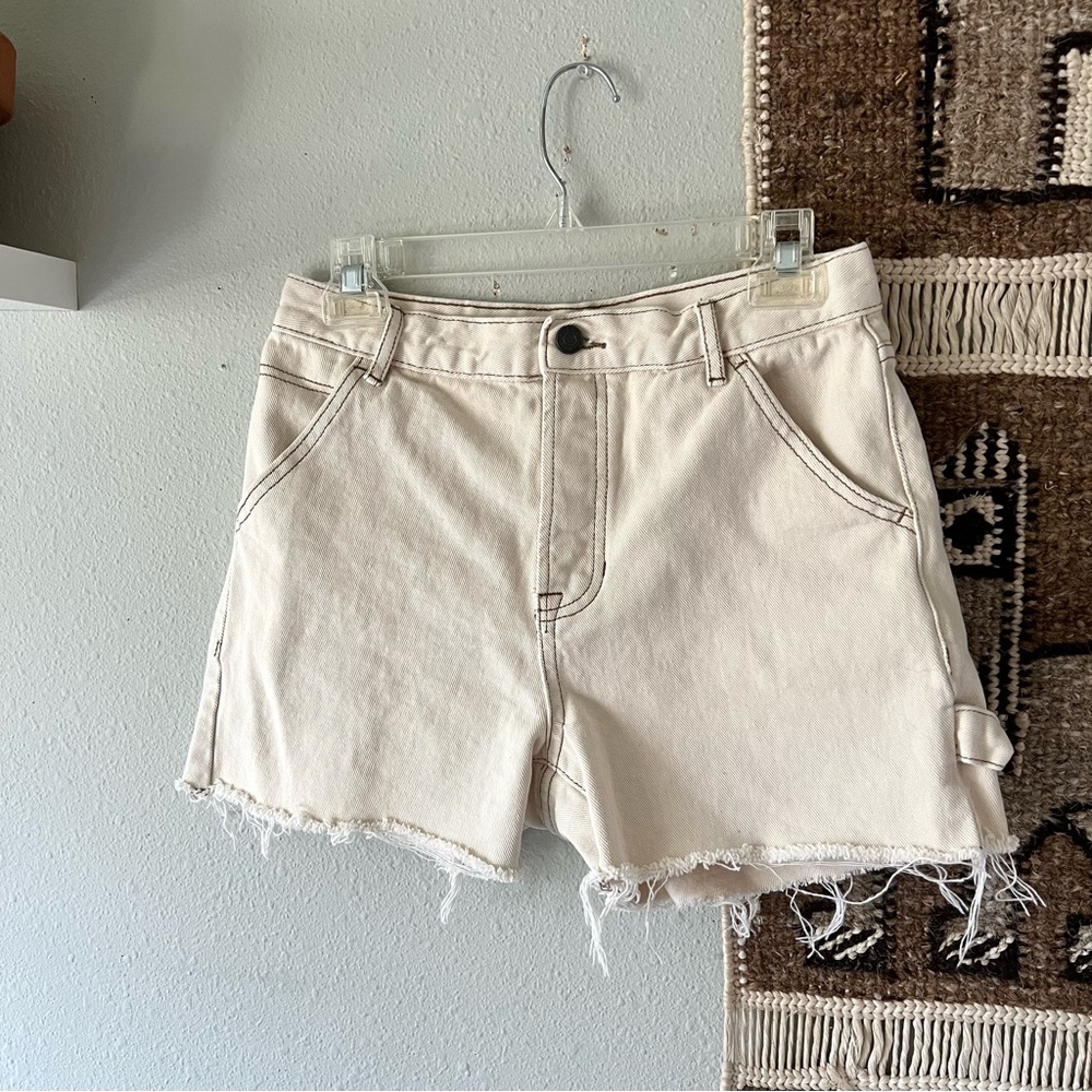 Pacsun Women's Cream Denim Shorts